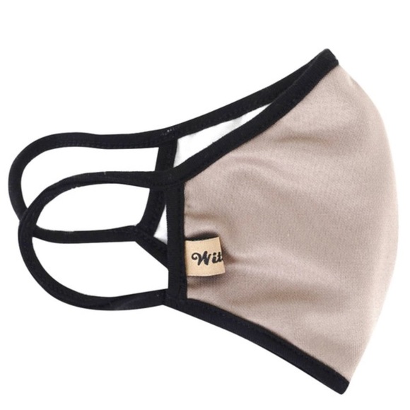 New! Filter Pocket! Mocha Cotton Lined Face Mask - Picture 2 of 7